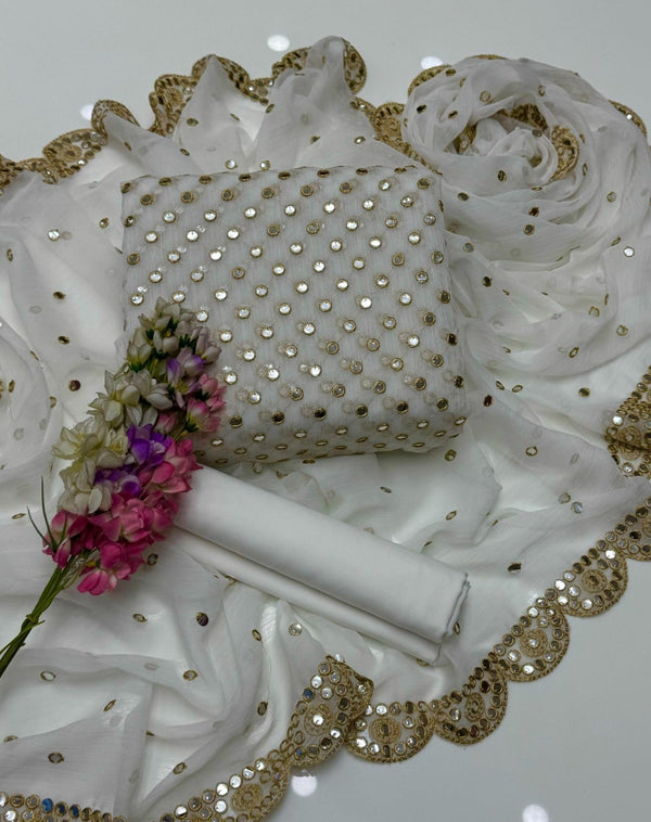 Hibha BHUKARI  9mm Golden Pani Mirror -white