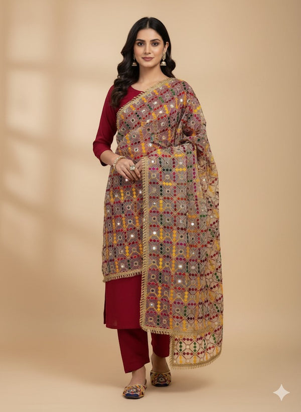 Full Heavy Embroidered Gift Pack with Shoes Free D-Mehroon